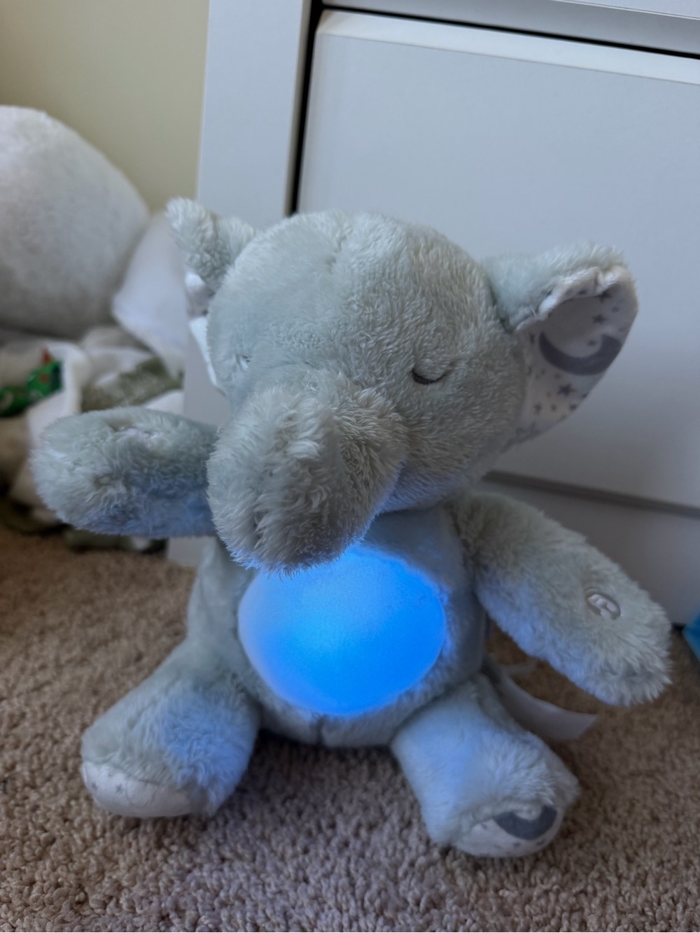 Plush Light-Up Elephant Night Toy With Lullaby Noises- Blue